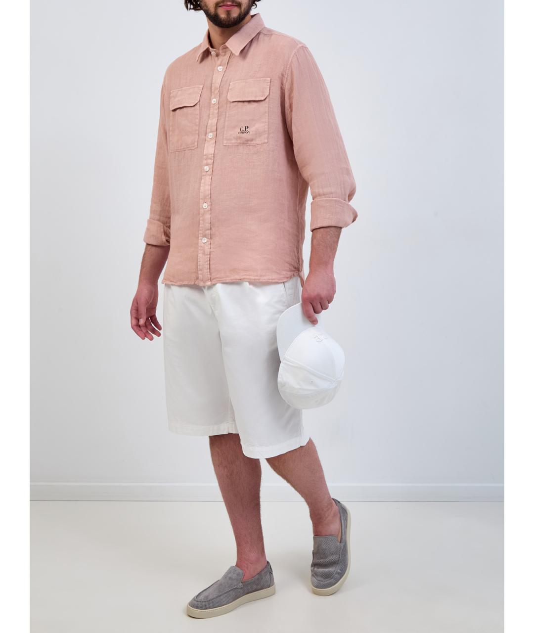 CP COMPANY Розовая льняная кэжуал рубашка, фото 2