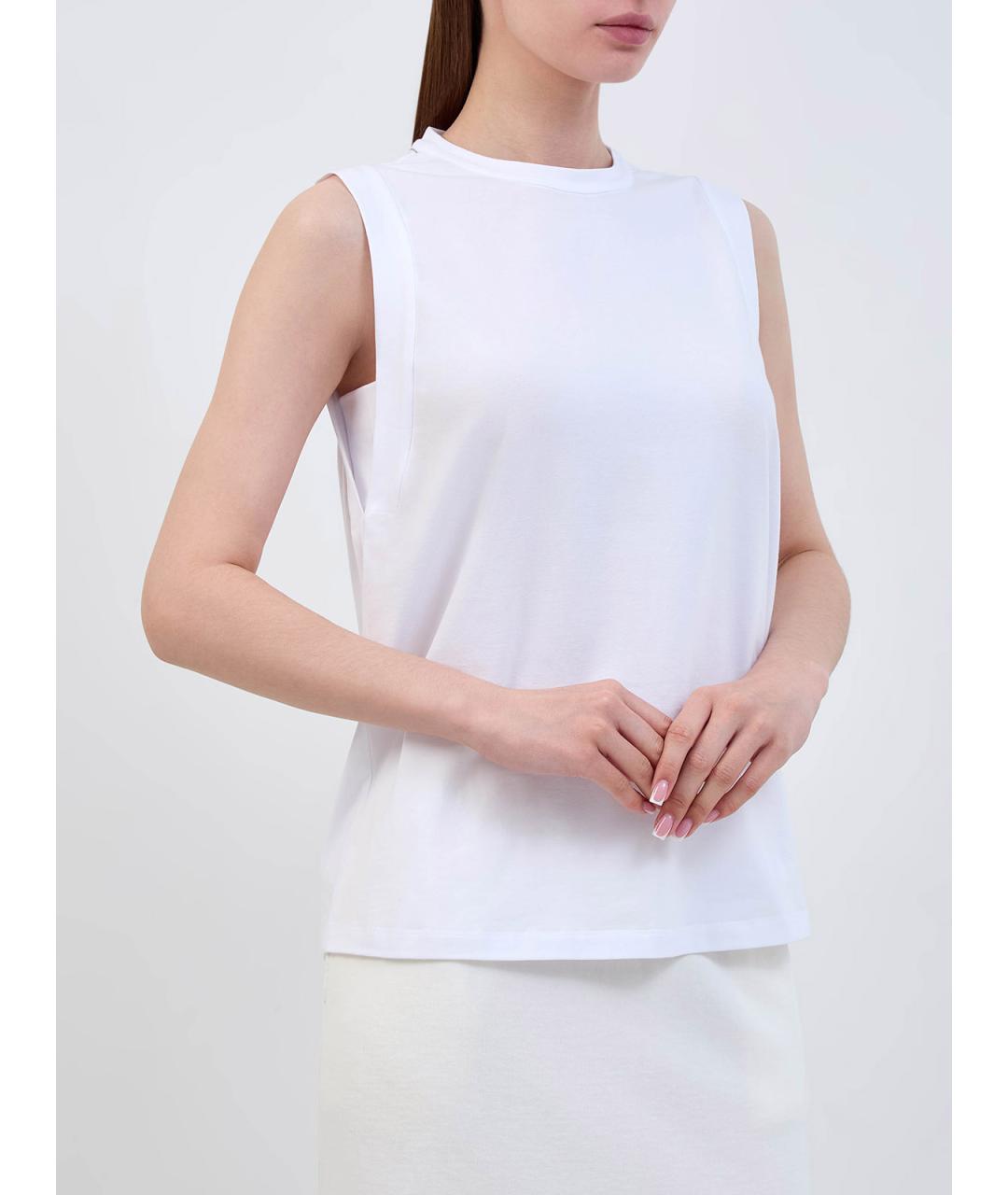 BRUNELLO CUCINELLI Белая хлопковая майка, фото 3