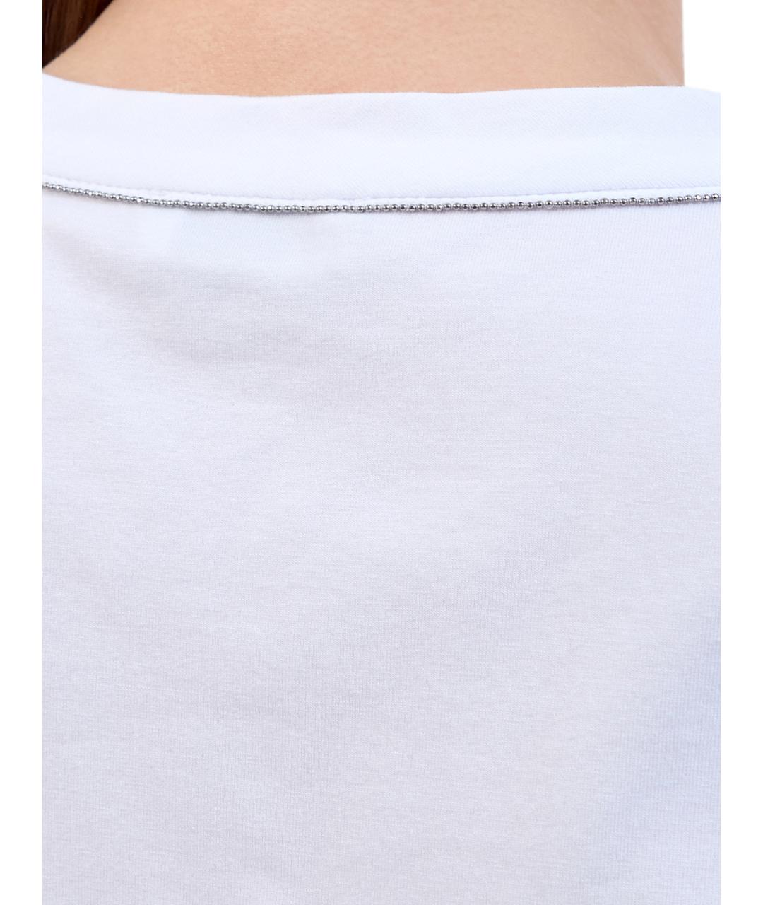 BRUNELLO CUCINELLI Белая хлопковая майка, фото 5