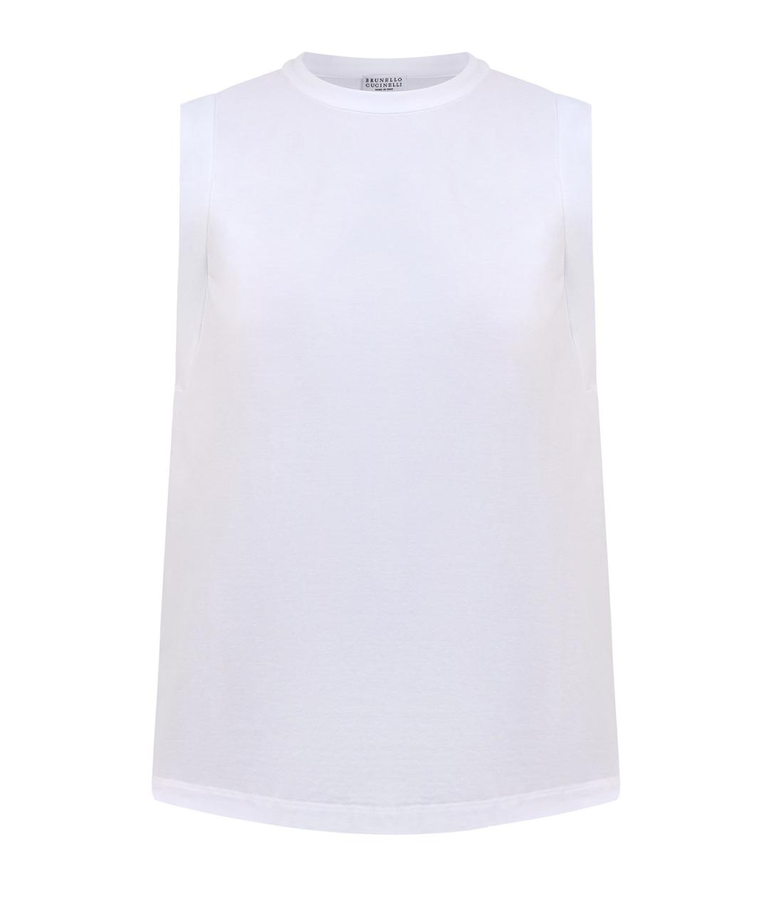 BRUNELLO CUCINELLI Белая хлопковая майка, фото 1