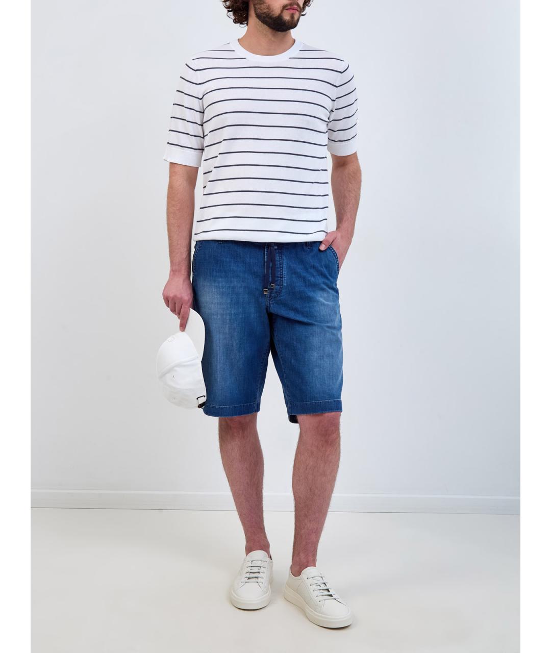 JACOB COHEN Синие хлопковые шорты, фото 2