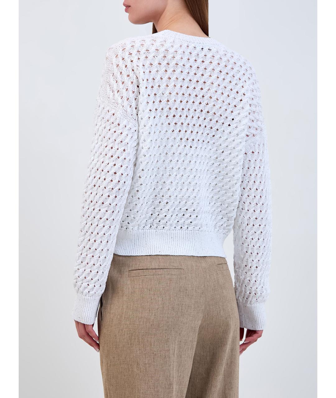 PESERICO Белый хлопковый кардиган, фото 4