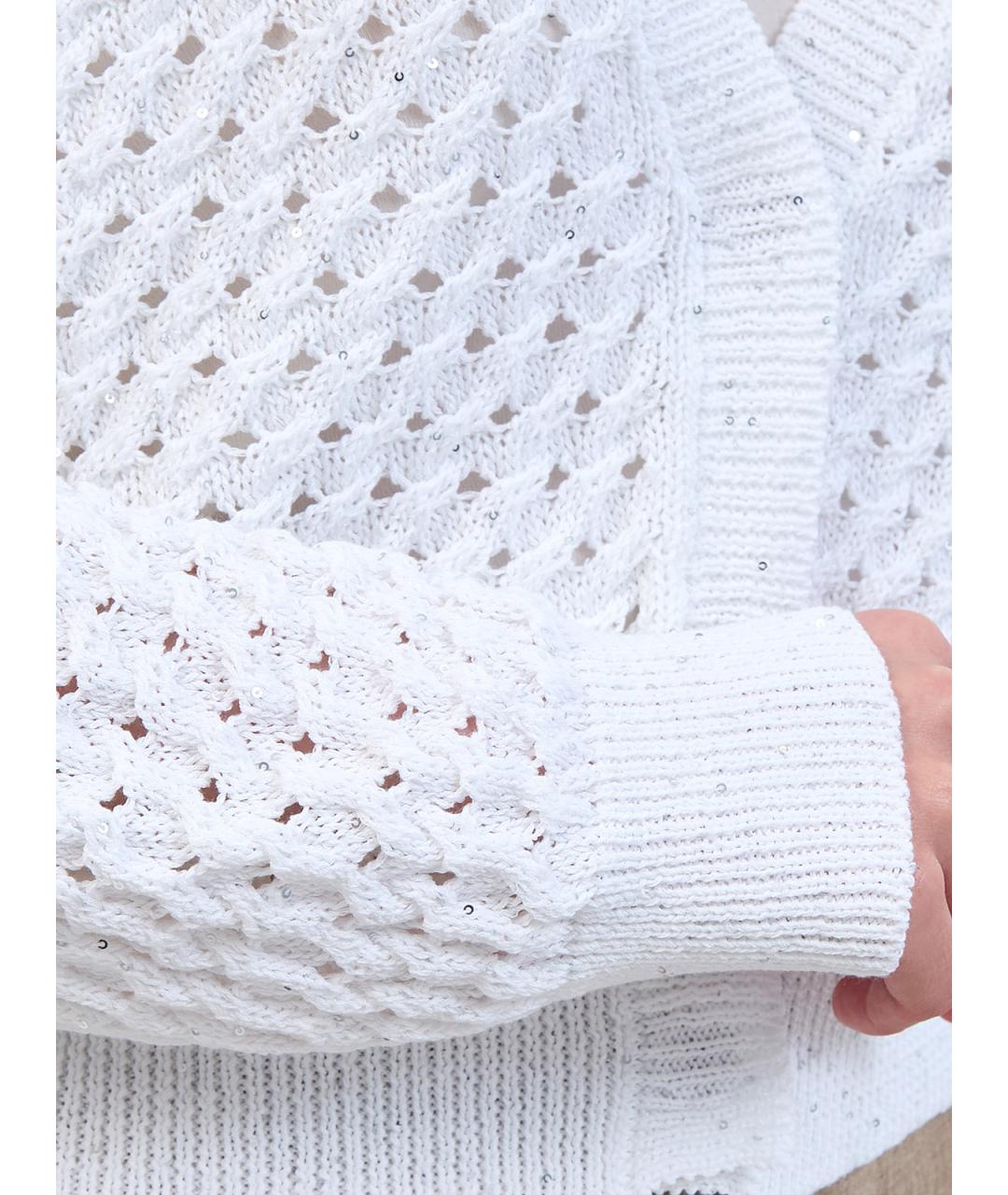 PESERICO Белый хлопковый кардиган, фото 5