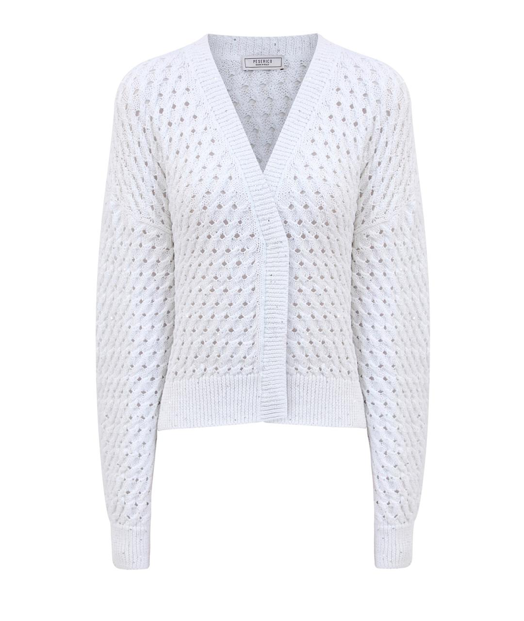 PESERICO Белый хлопковый кардиган, фото 1