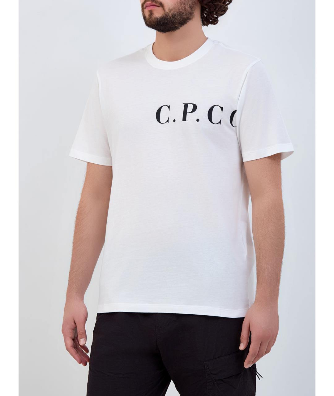 CP COMPANY Белая хлопковая футболка, фото 3