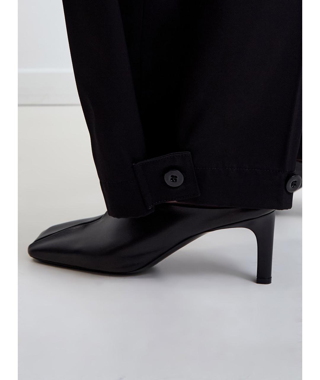 JIL SANDER Черные вискозные прямые брюки, фото 5