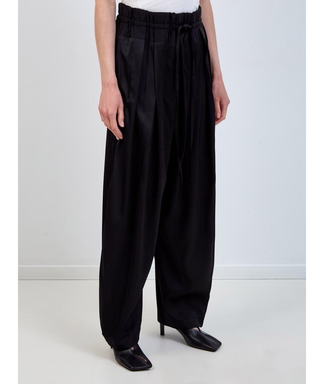 JIL SANDER Черные вискозные прямые брюки, фото 3