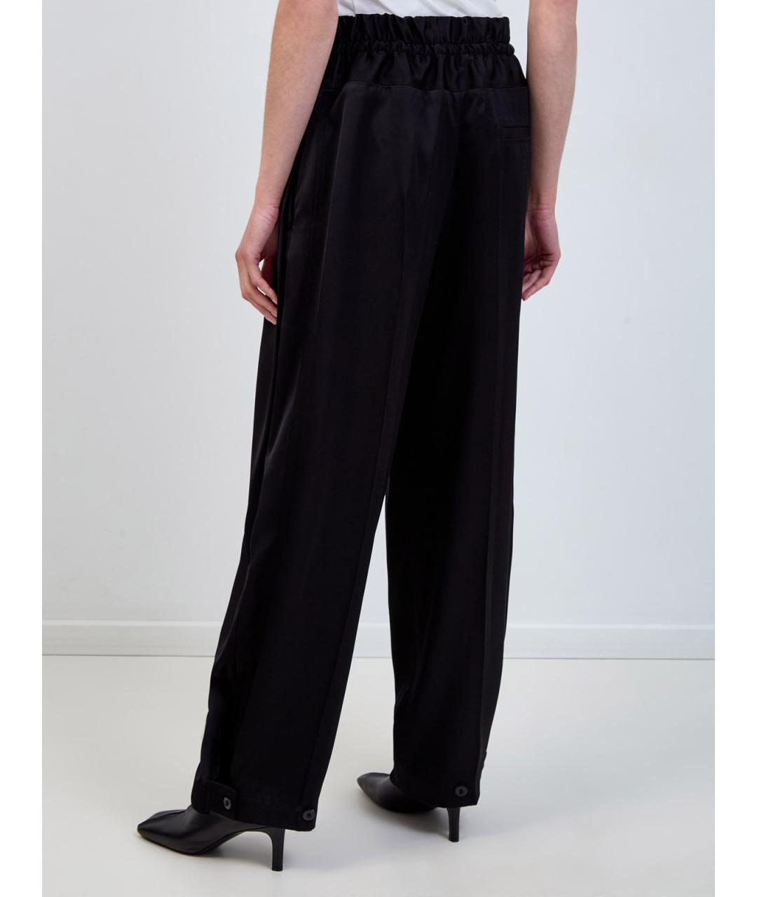 JIL SANDER Черные вискозные прямые брюки, фото 4