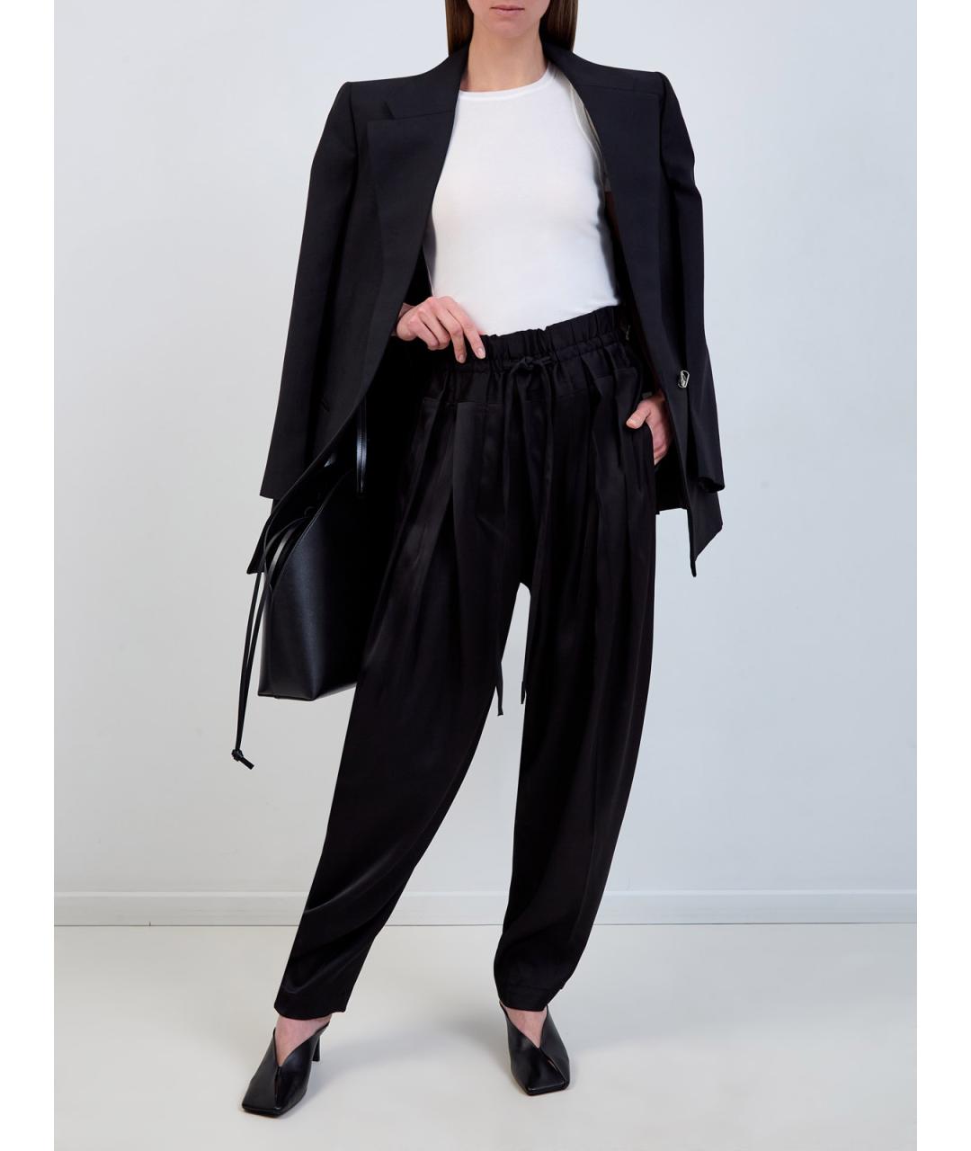 JIL SANDER Черные вискозные прямые брюки, фото 2