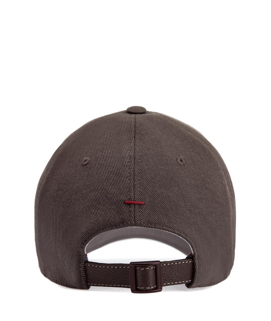 BRUNELLO CUCINELLI Коричневая хлопковая кепка/бейсболка, фото 4