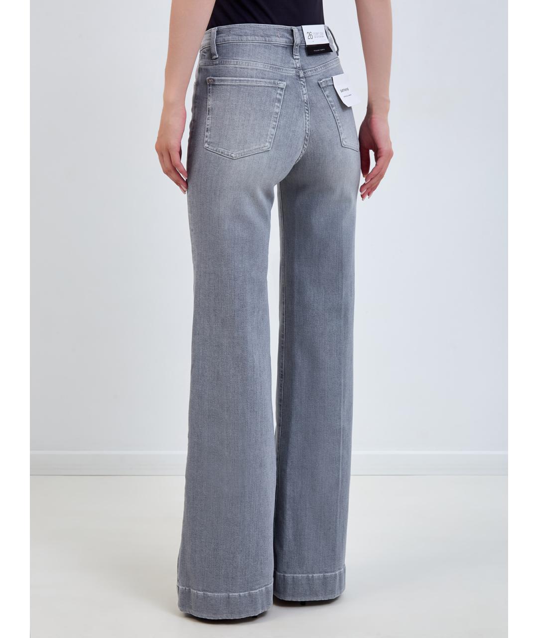 7 FOR ALL MANKIND Серые хлопковые джинсы клеш, фото 4