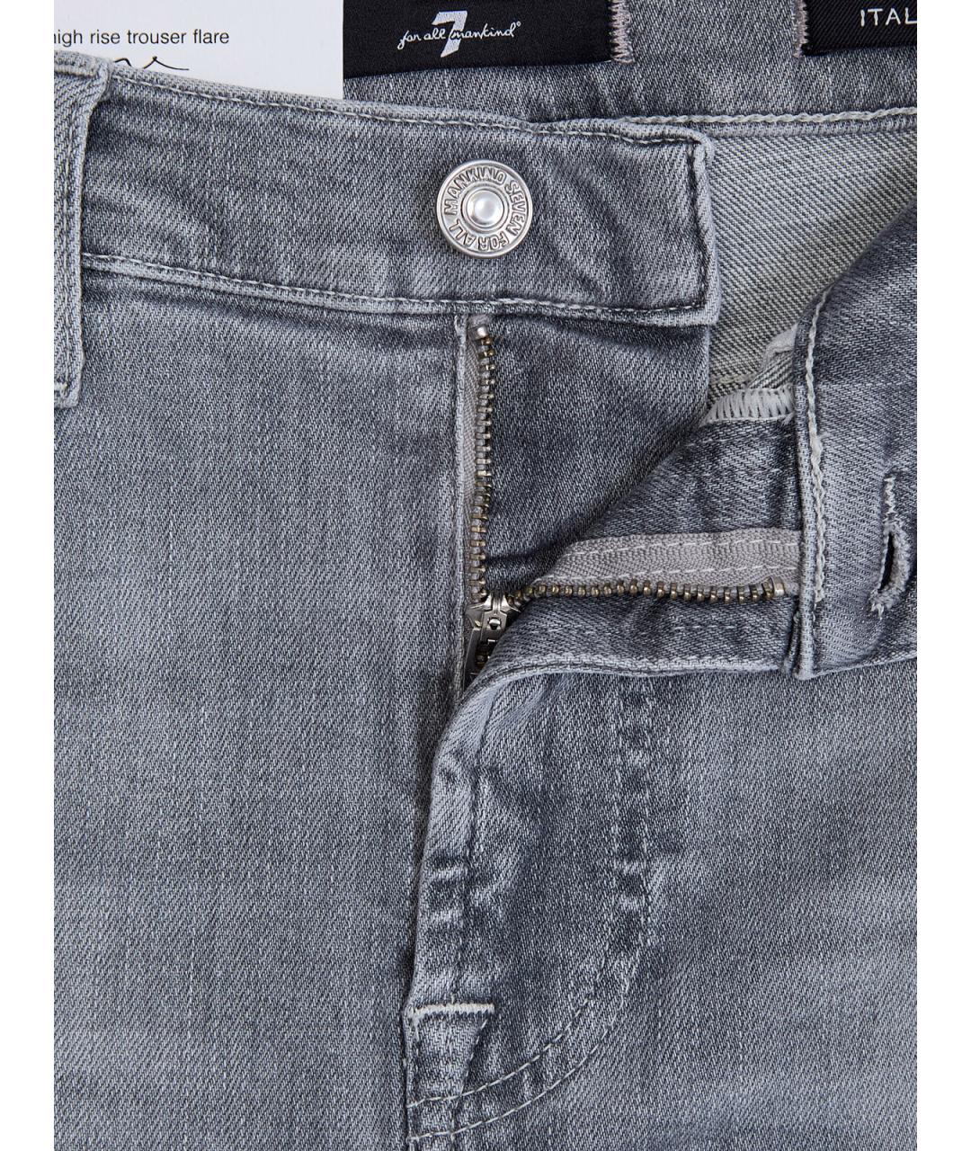 7 FOR ALL MANKIND Серые хлопковые джинсы клеш, фото 6