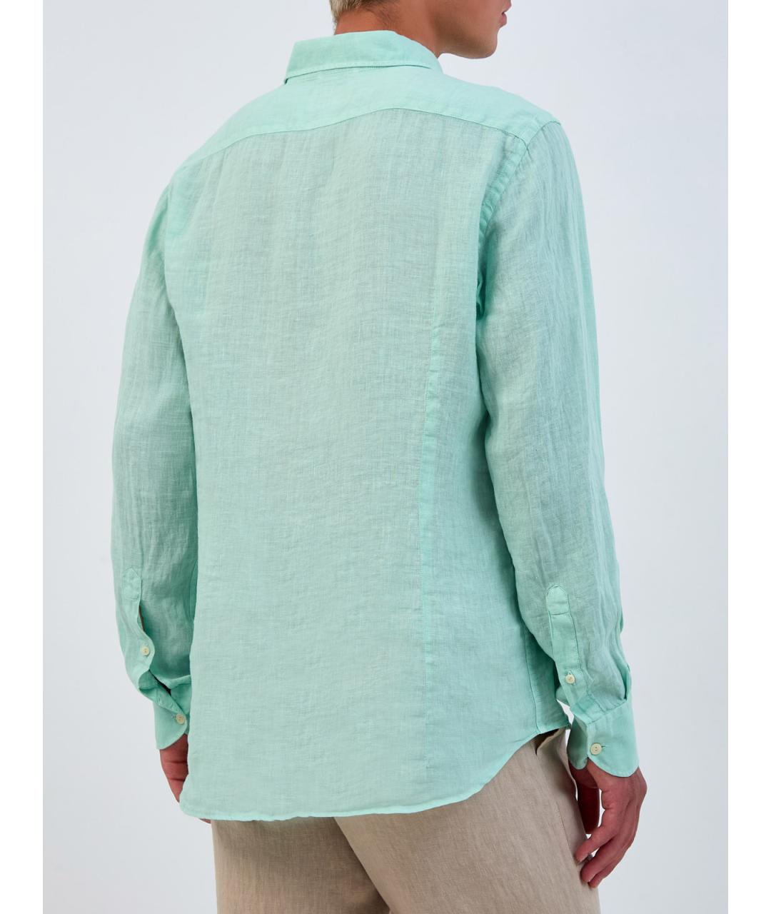 MC2 SAINT BARTH Бирюзовая льняная кэжуал рубашка, фото 4