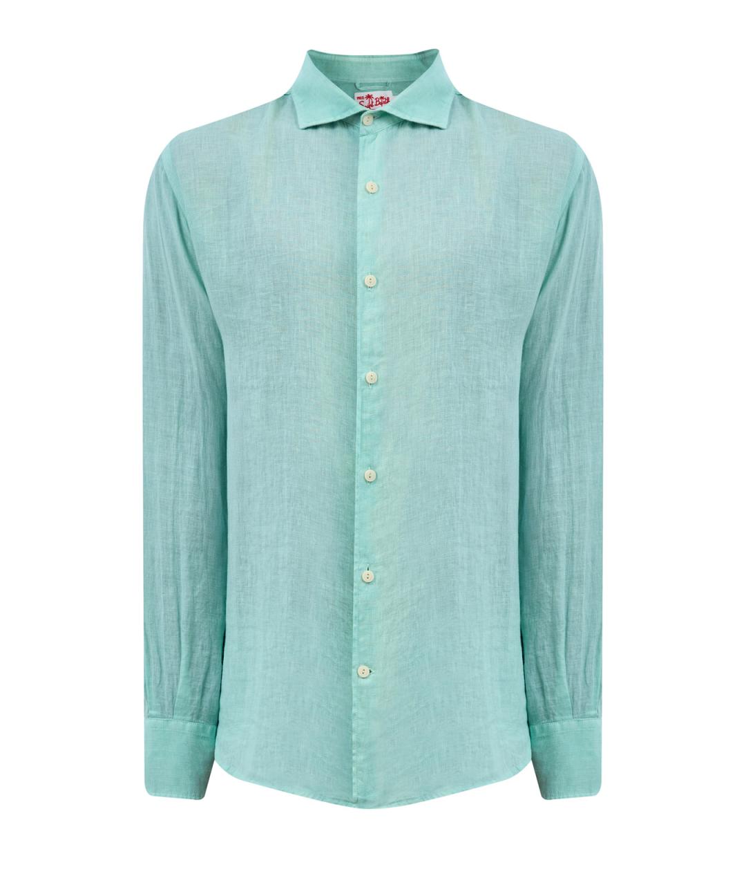 MC2 SAINT BARTH Бирюзовая льняная кэжуал рубашка, фото 1