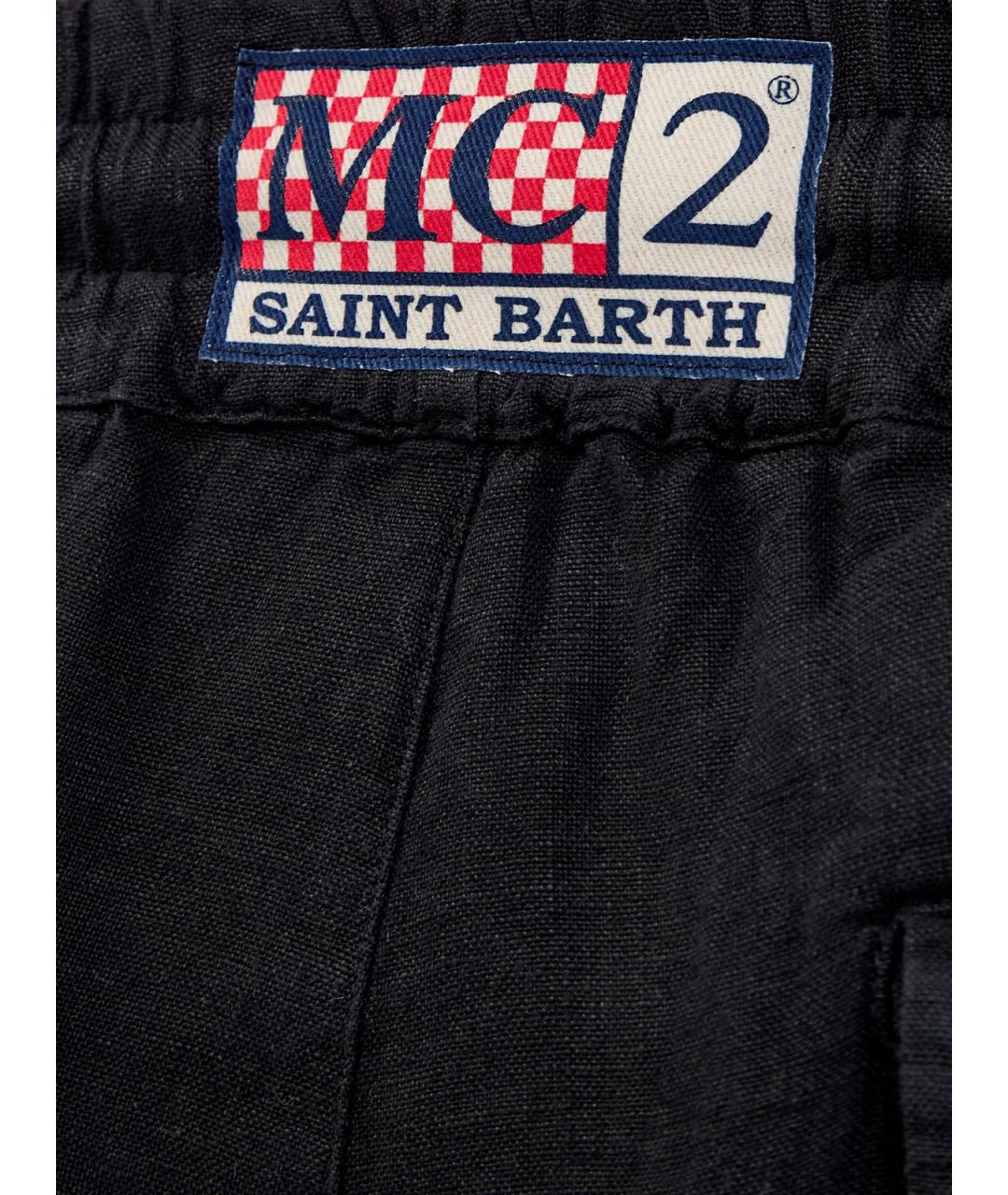 MC2 SAINT BARTH Черные льняные повседневные брюки, фото 5