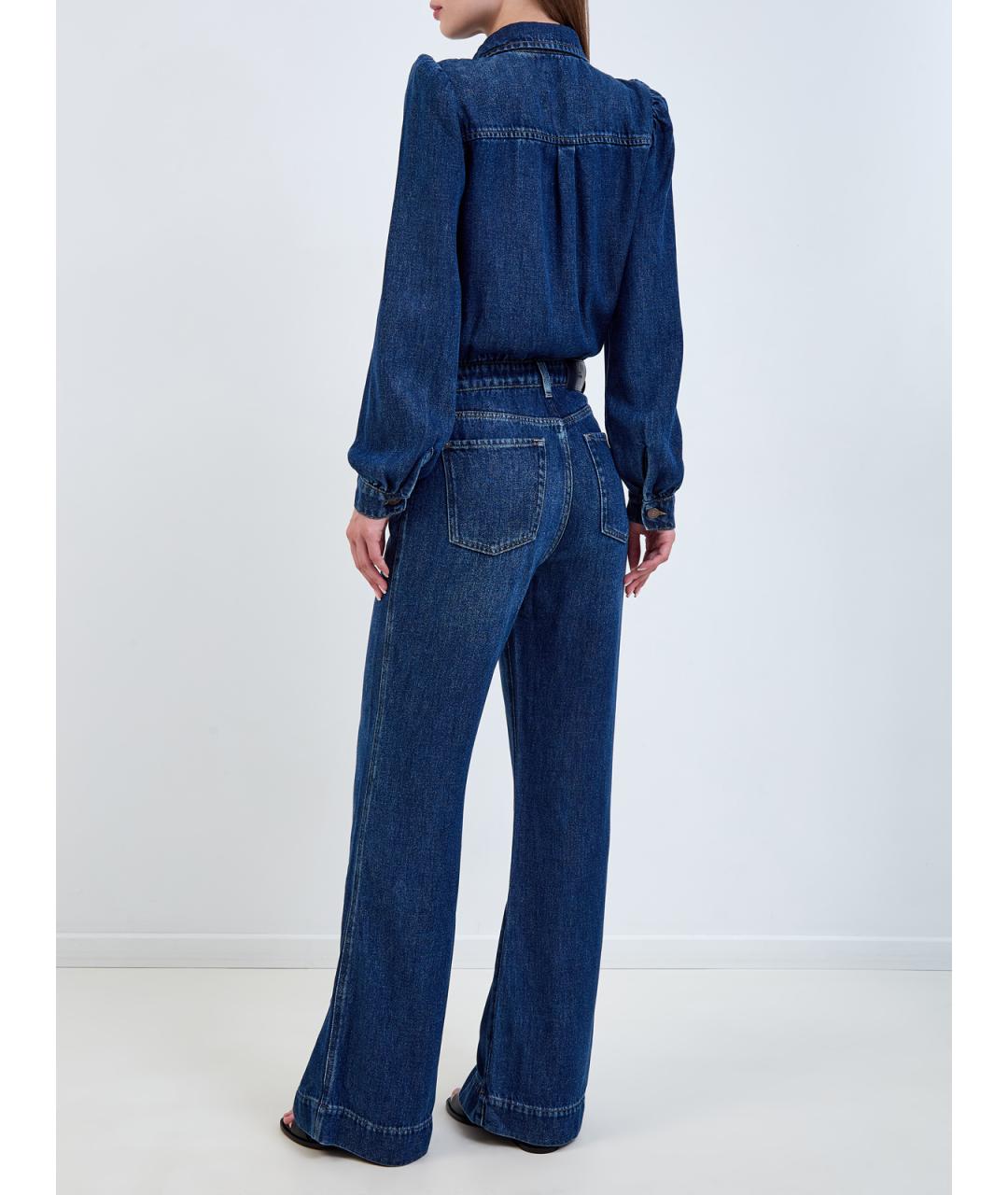 7 FOR ALL MANKIND Синий хлопковый комбинезон, фото 4