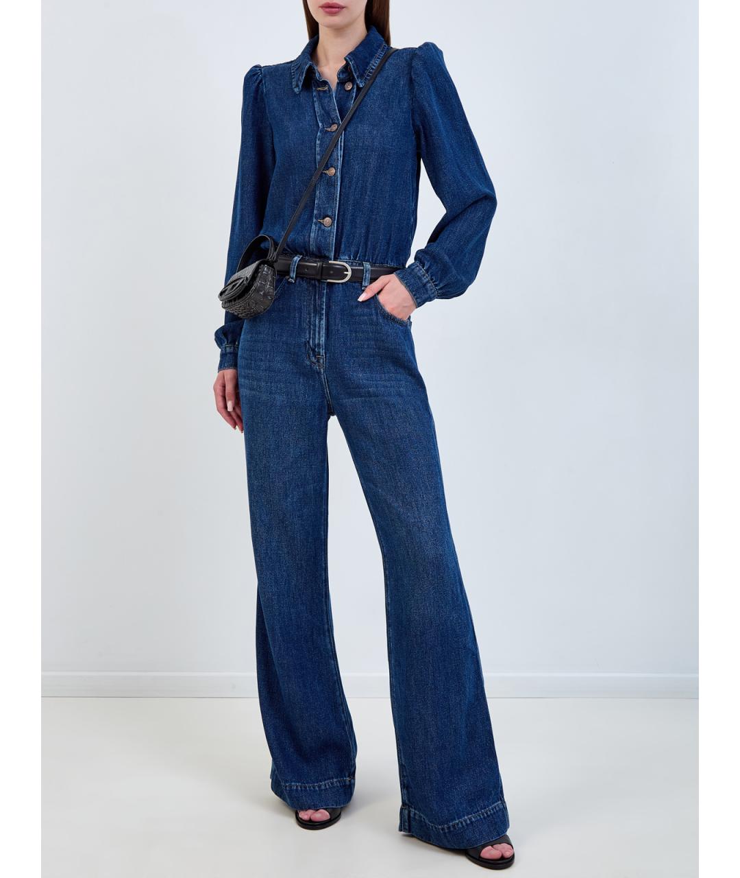 7 FOR ALL MANKIND Синий хлопковый комбинезон, фото 2