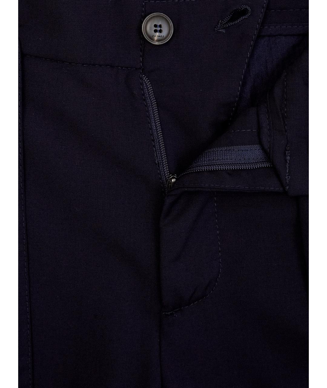 CANALI Синие шерстяные повседневные брюки, фото 6