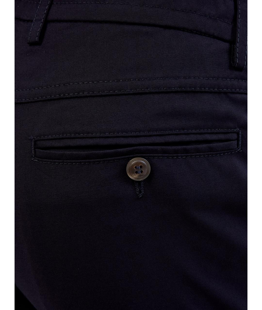 CANALI Синие шерстяные повседневные брюки, фото 5