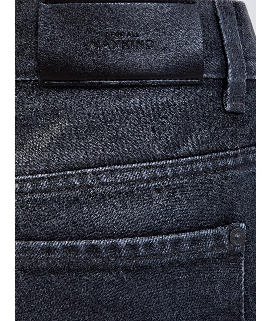 7 FOR ALL MANKIND Черные хлопковые прямые джинсы, фото 5