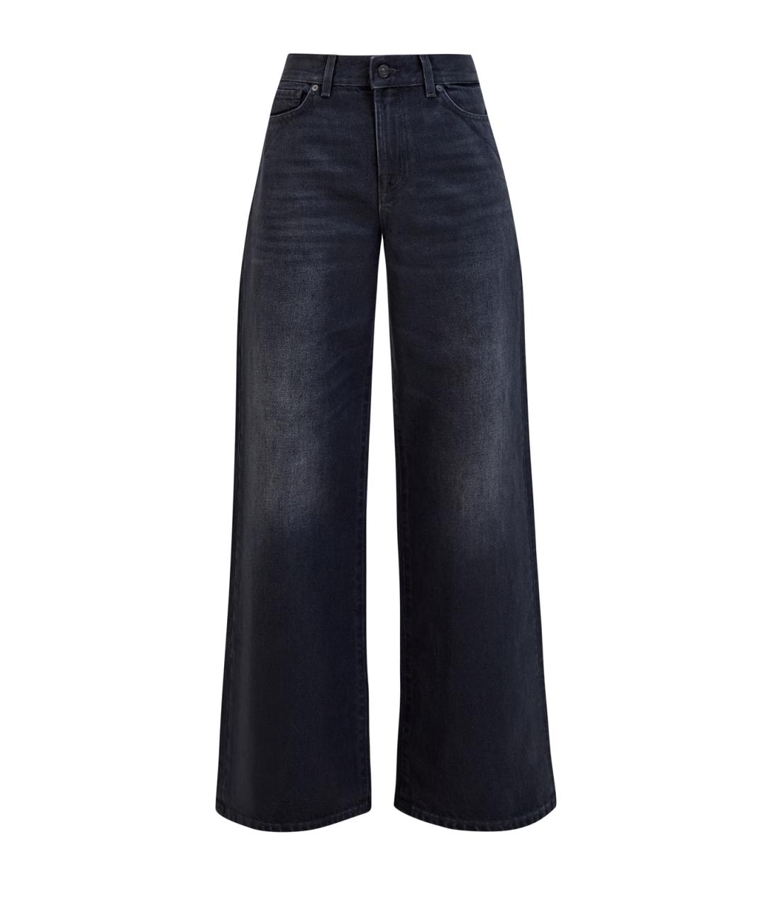 7 FOR ALL MANKIND Черные хлопковые прямые джинсы, фото 1