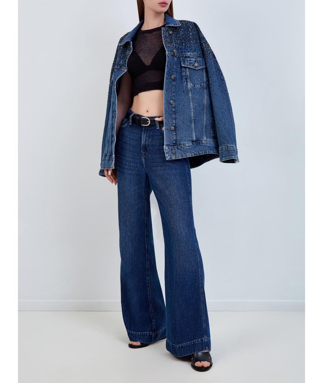 7 FOR ALL MANKIND Синие джинсы клеш, фото 2