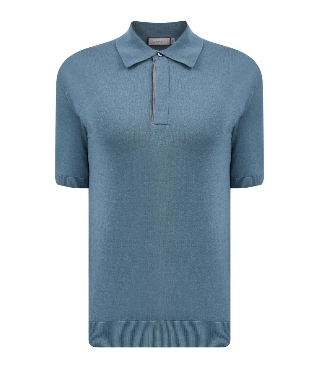 CANALI Зеленые хлопковое поло с коротким рукавом, фото 1