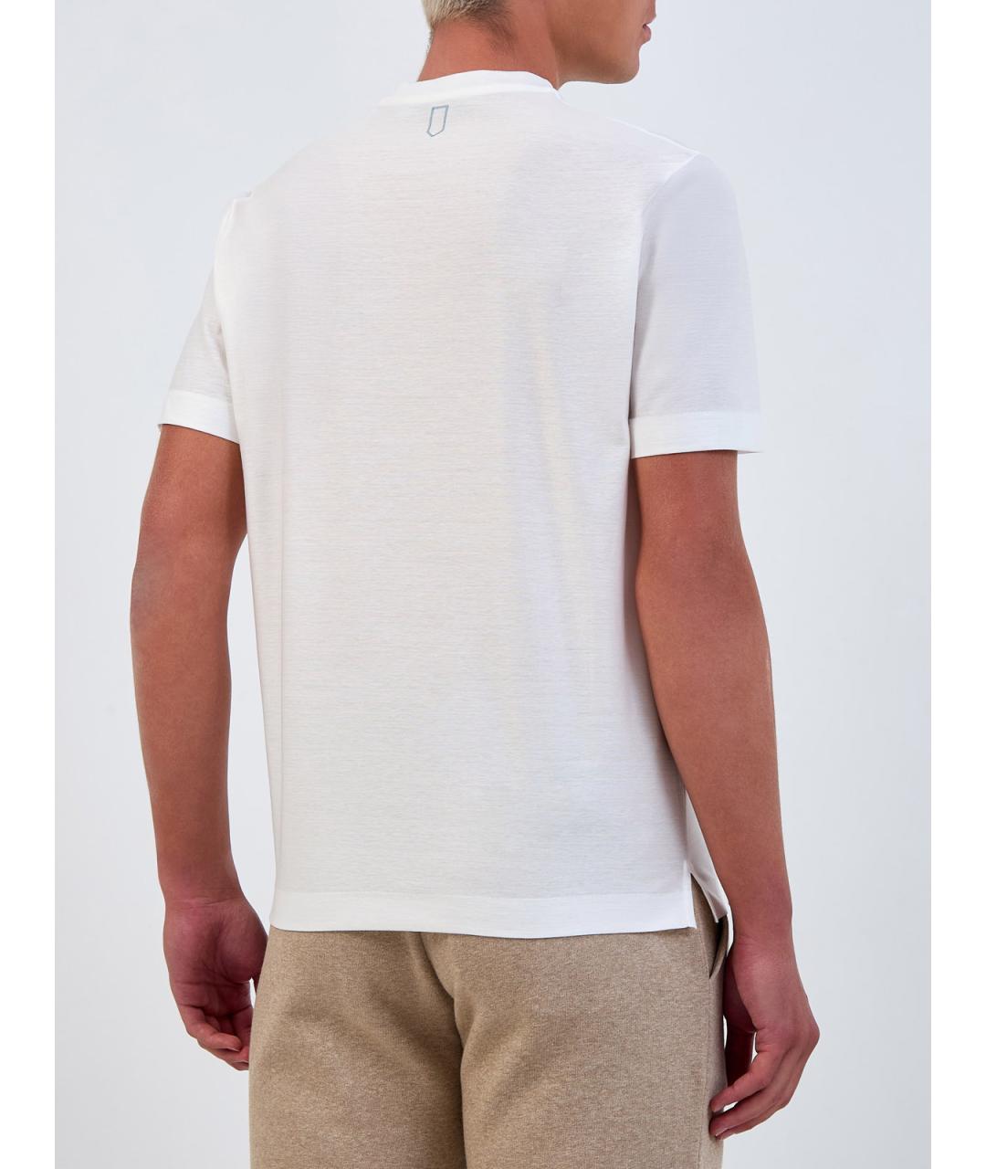 CANALI Белая хлопковая футболка, фото 4