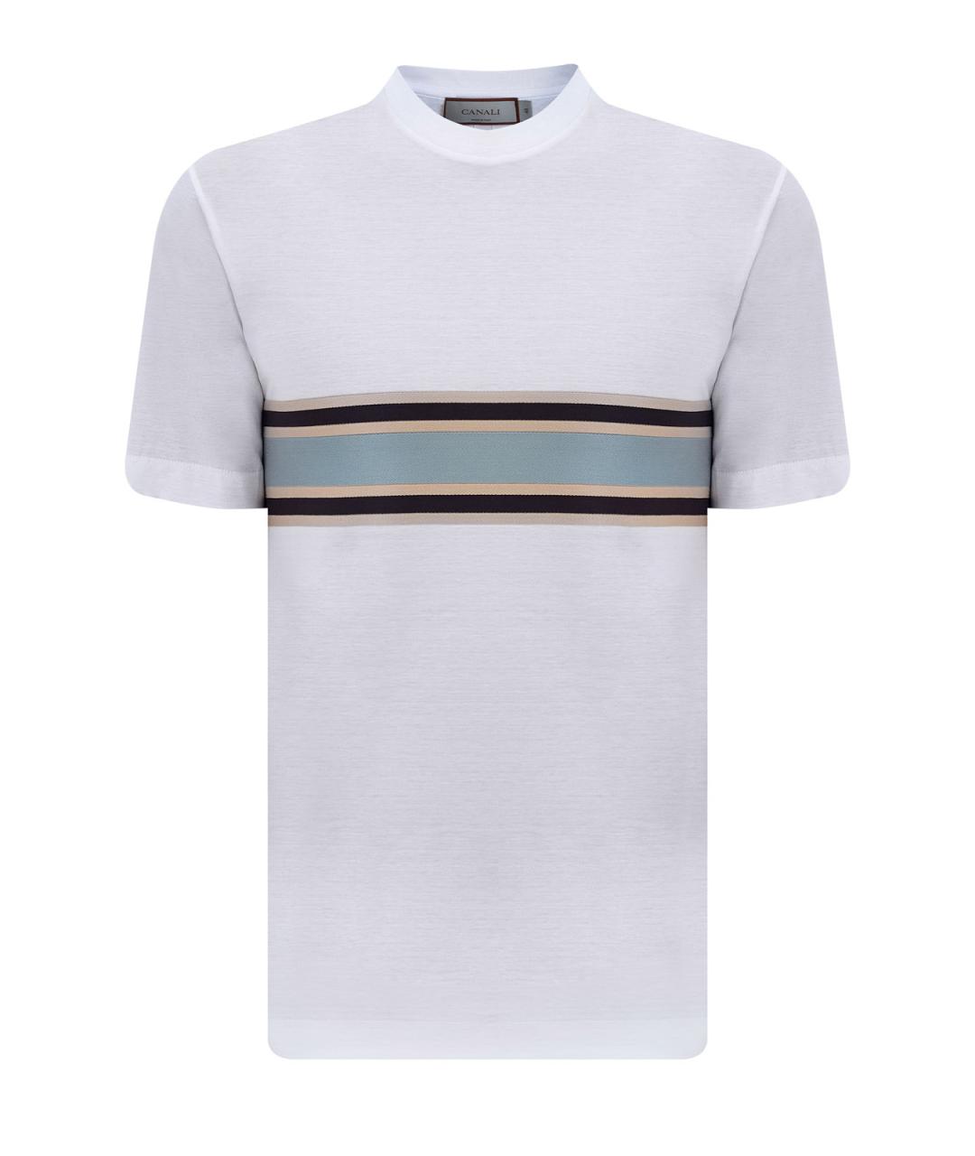 CANALI Белая хлопковая футболка, фото 1