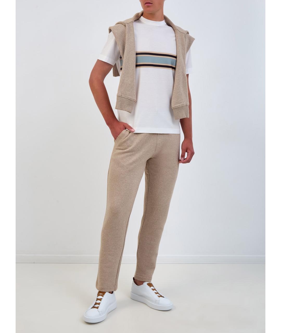 CANALI Белая хлопковая футболка, фото 2