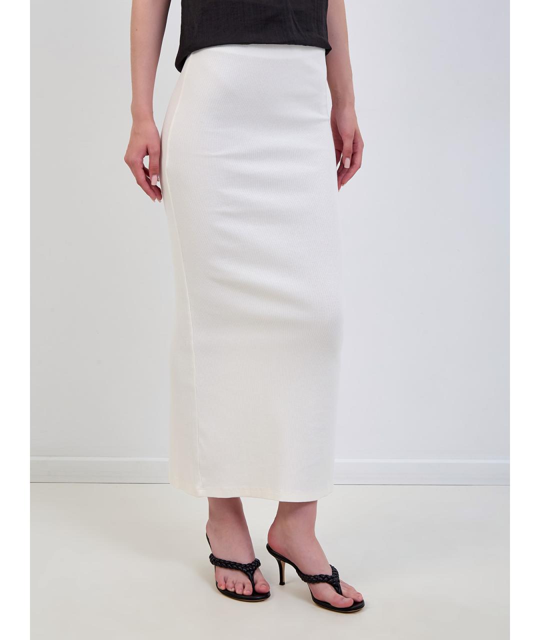 MC2 SAINT BARTH Белая хлопковая юбка макси, фото 3