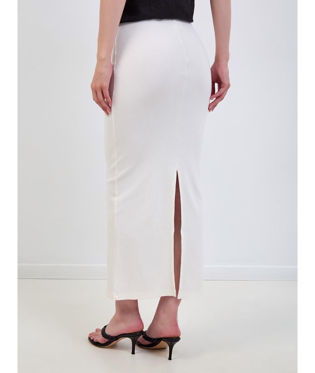 MC2 SAINT BARTH Белая хлопковая юбка макси, фото 4