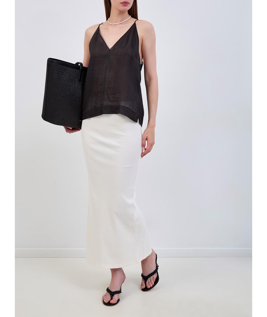 MC2 SAINT BARTH Белая хлопковая юбка макси, фото 2