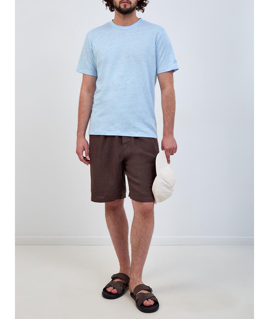 MC2 SAINT BARTH Коричневые льняные шорты, фото 2