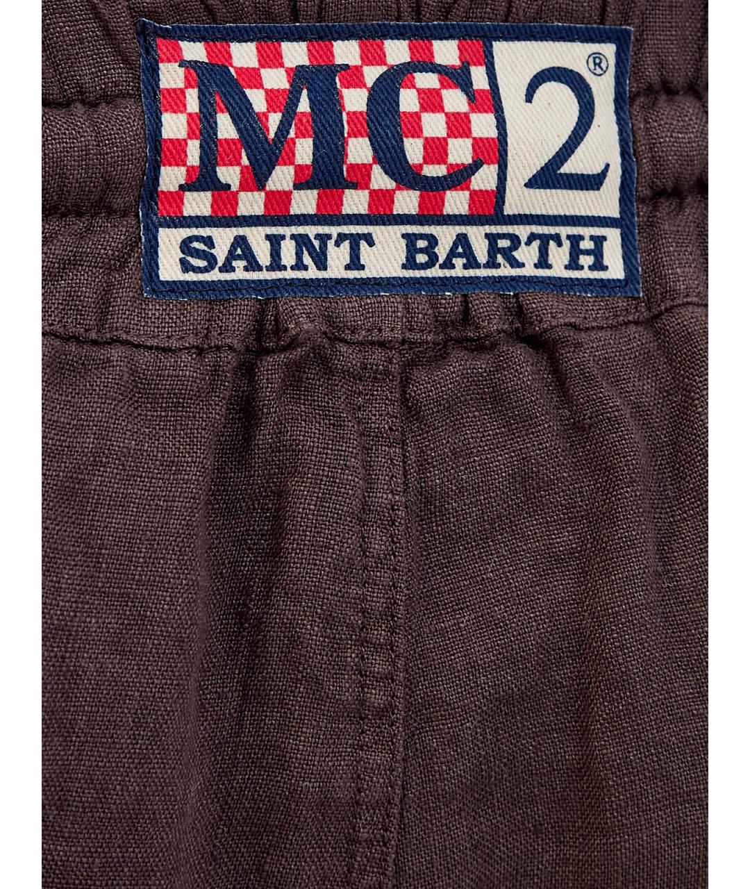 MC2 SAINT BARTH Коричневые льняные шорты, фото 5