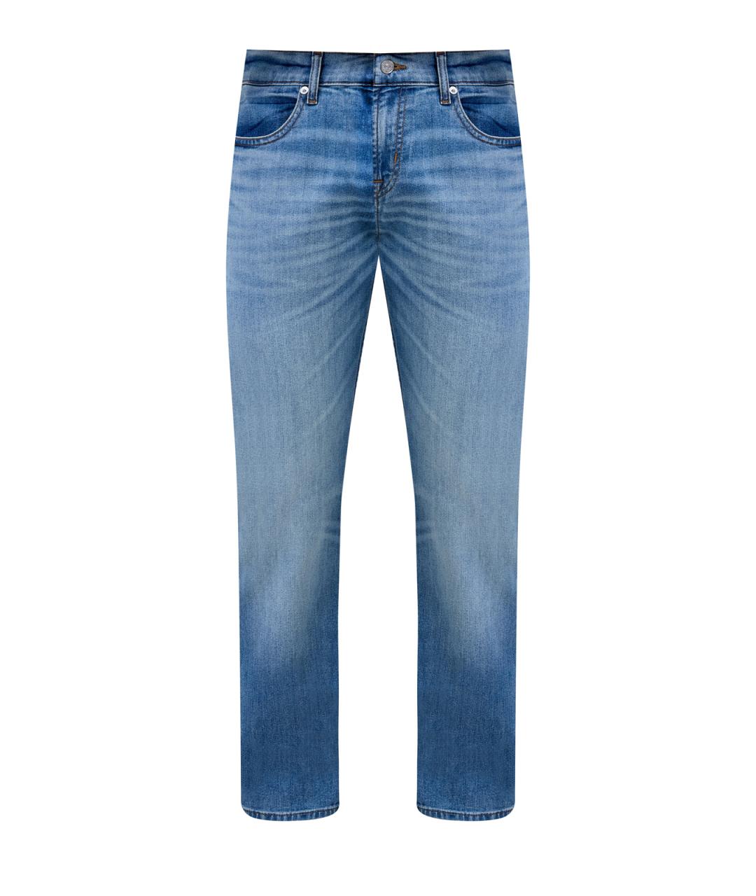 7 FOR ALL MANKIND Голубые хлопковые прямые джинсы, фото 1