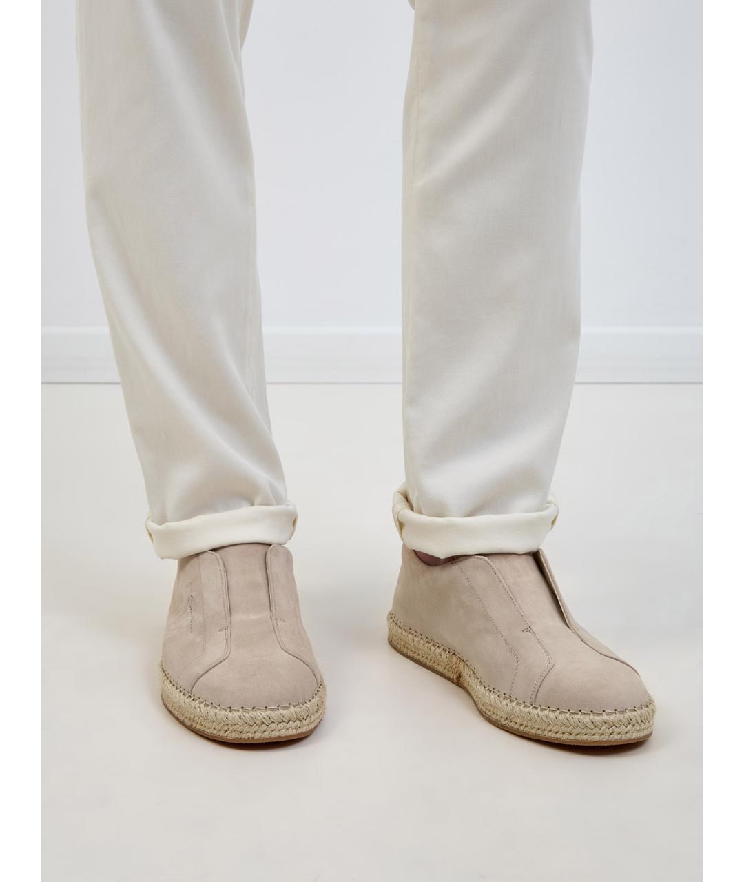 SANTONI Бежевые замшевые эспадрильи, фото 2