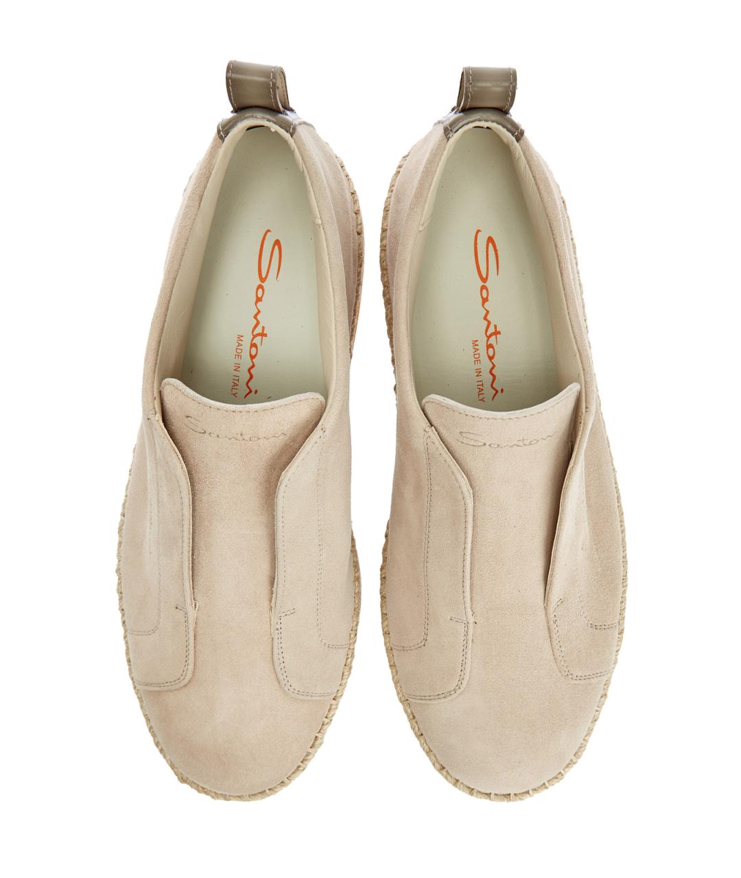 SANTONI Бежевые замшевые эспадрильи, фото 6
