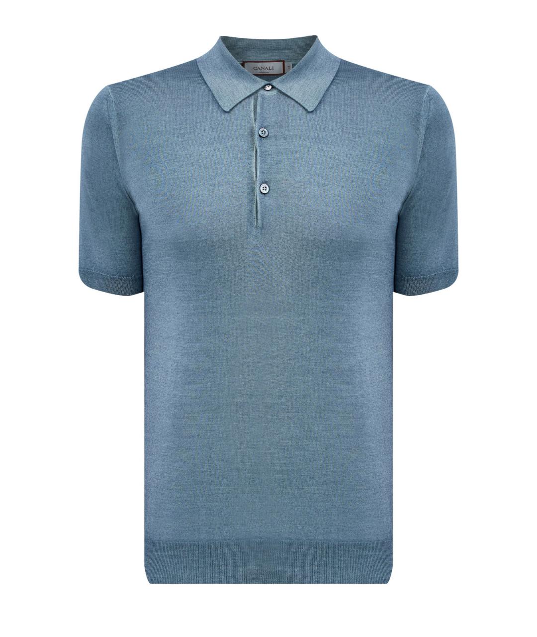 CANALI Бирюзовое поло с коротким рукавом, фото 1