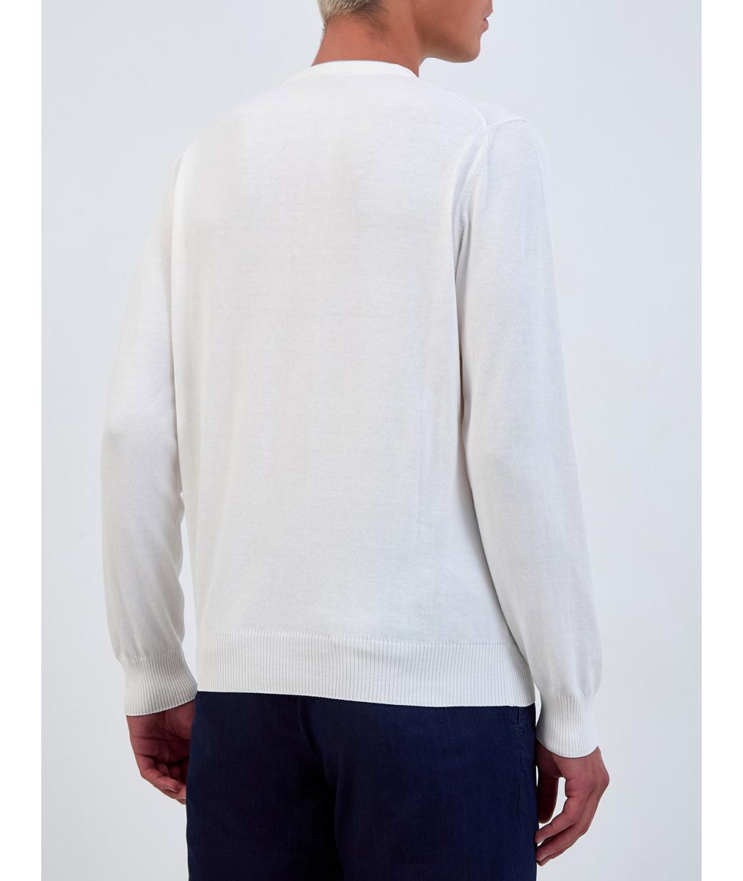 CANALI Белый хлопковый джемпер / свитер, фото 4
