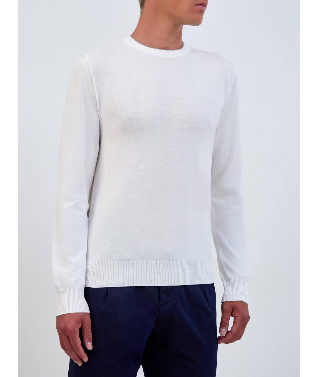 CANALI Белый хлопковый джемпер / свитер, фото 3