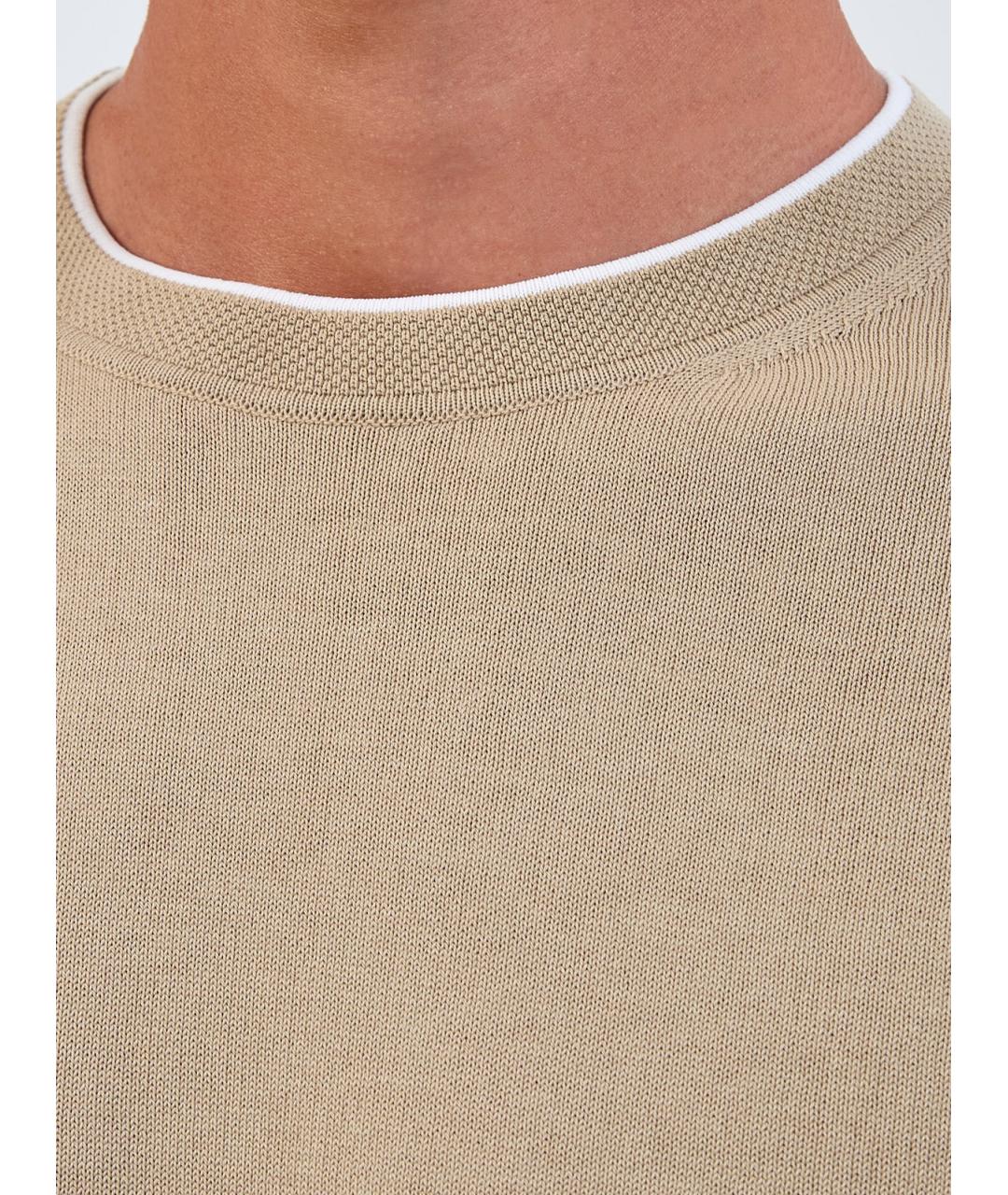 CANALI Бежевый хлопковый джемпер / свитер, фото 5