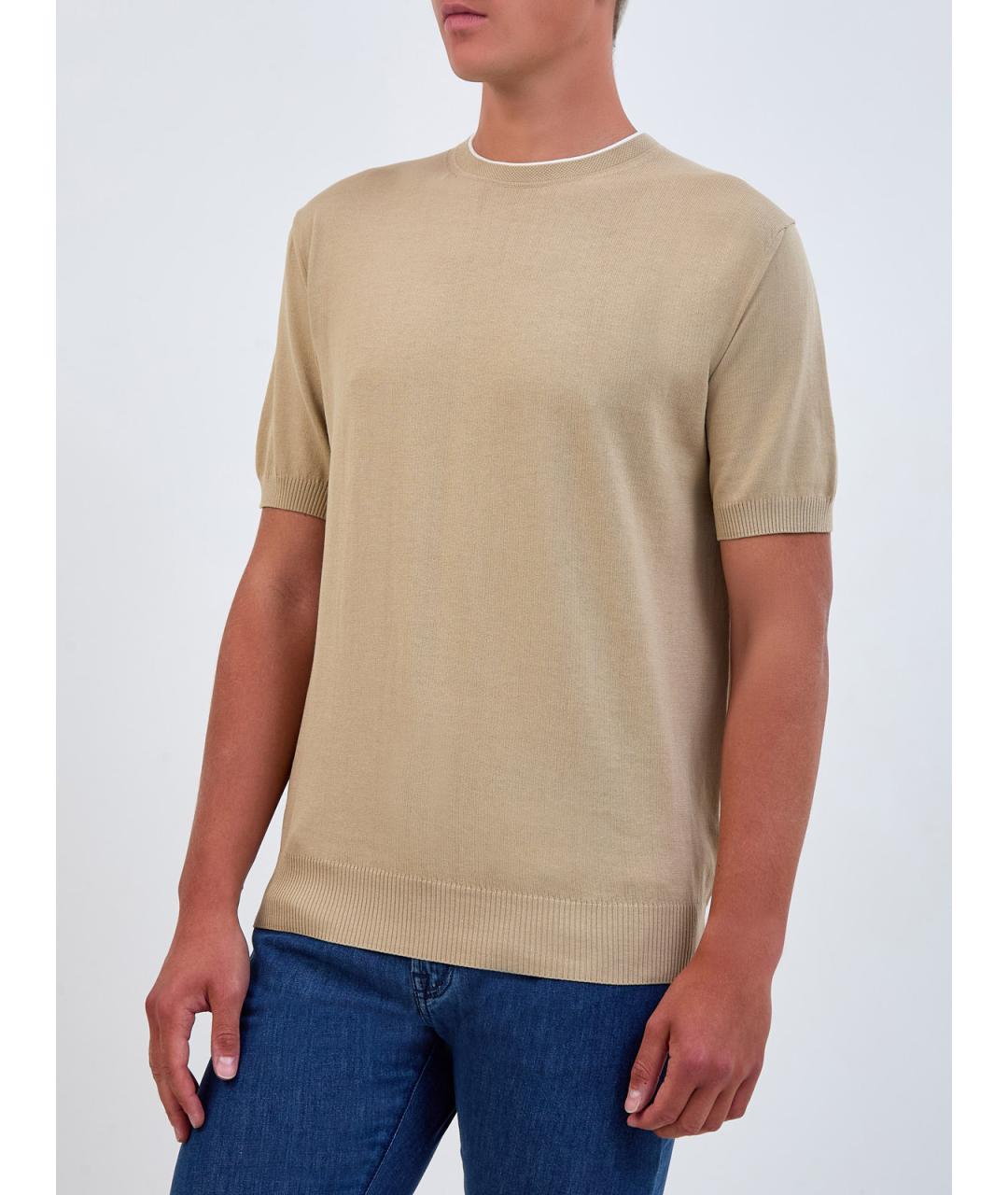 CANALI Бежевый хлопковый джемпер / свитер, фото 3