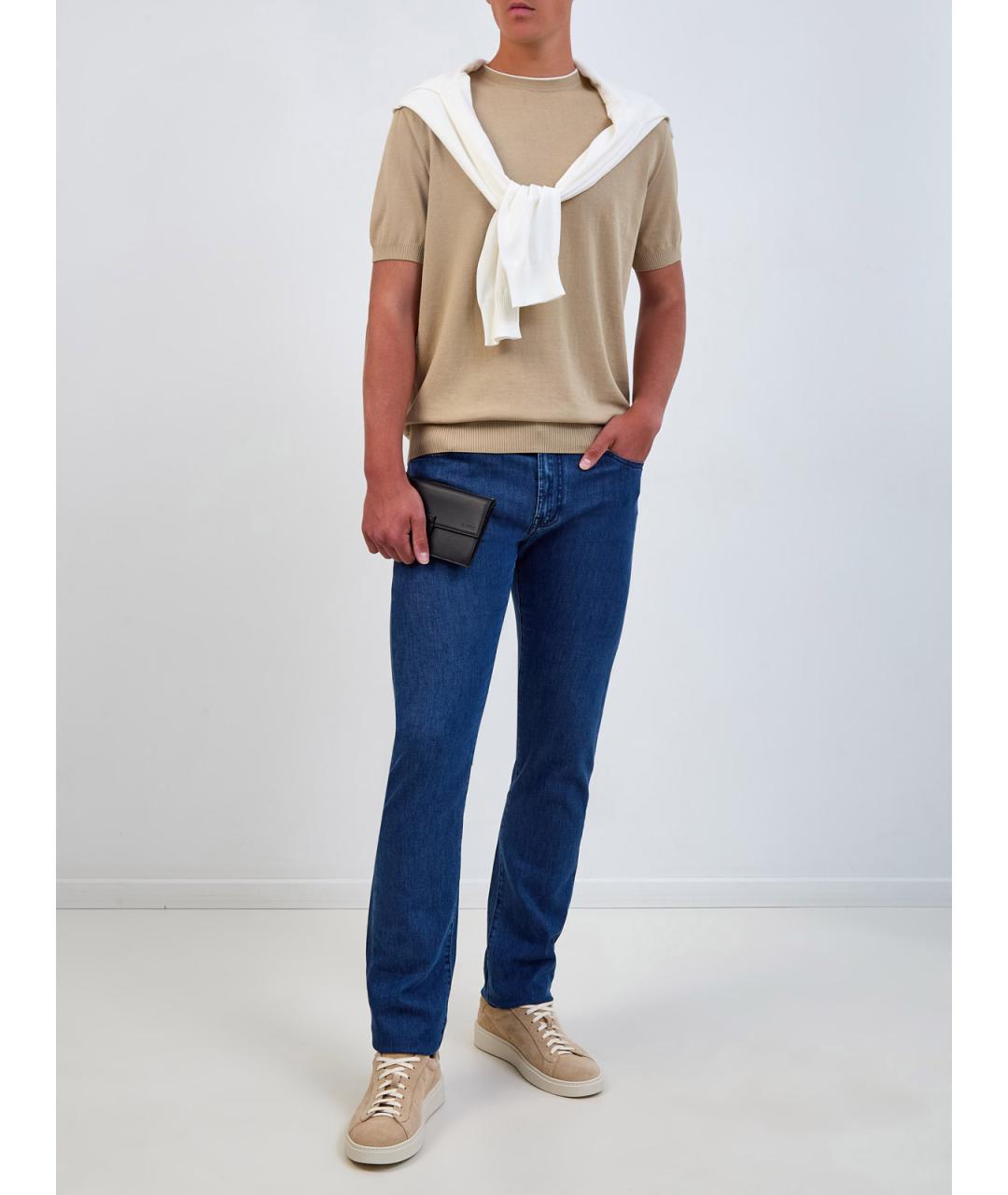 CANALI Бежевый хлопковый джемпер / свитер, фото 2