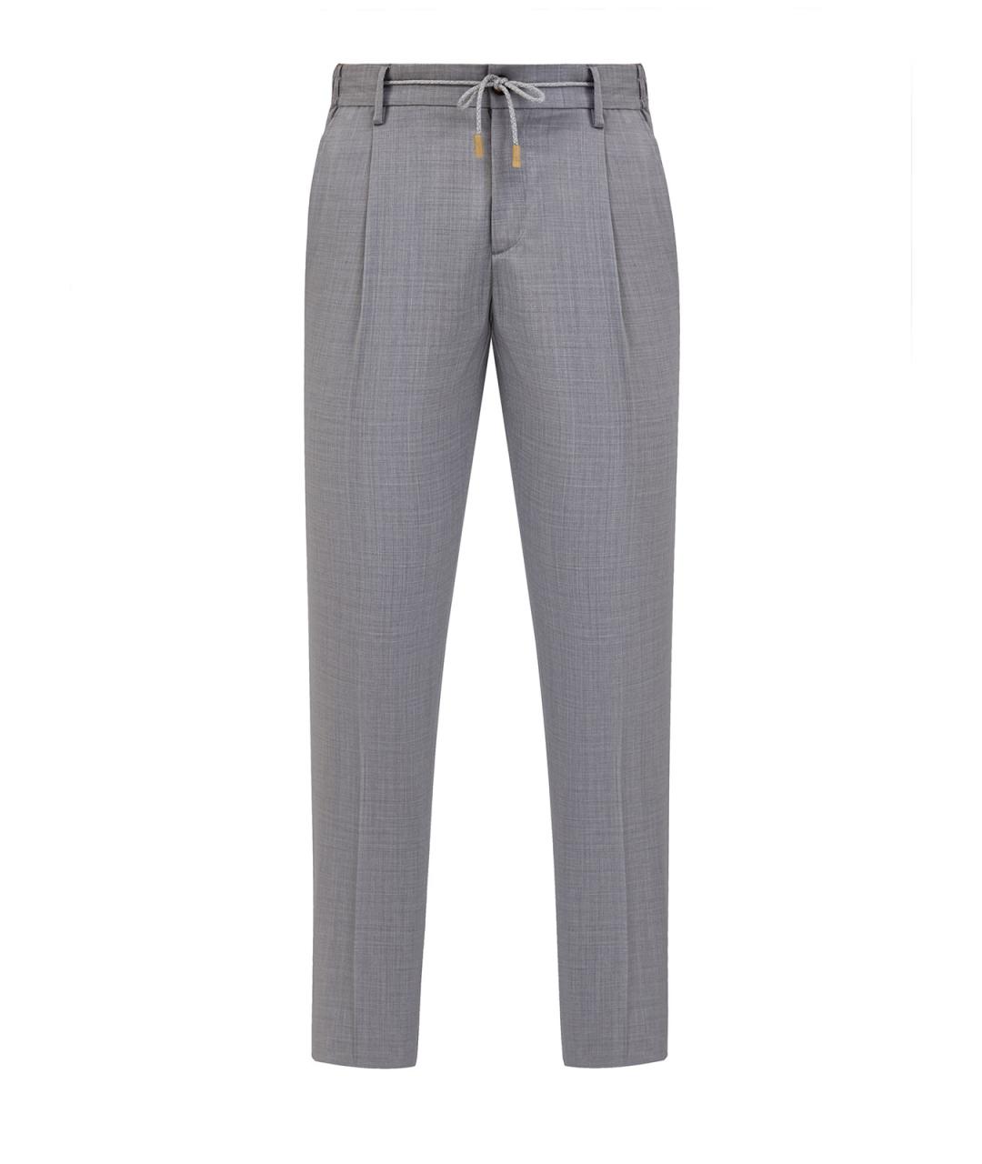 L.B.M. 1911 Серые шерстяные классические брюки, фото 1