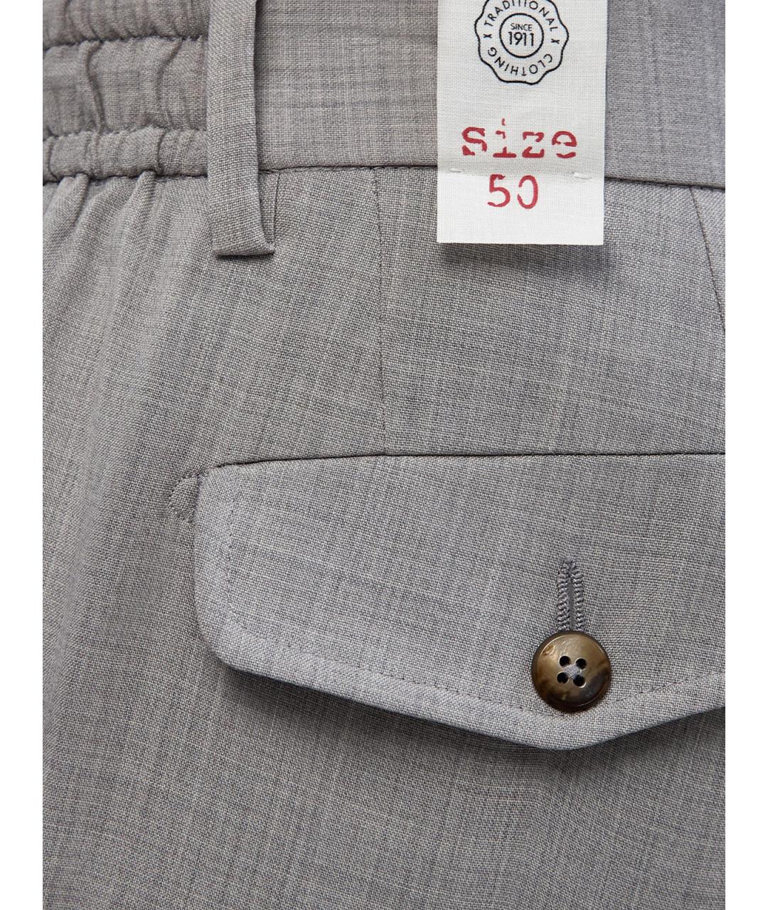 L.B.M. 1911 Серые шерстяные классические брюки, фото 5