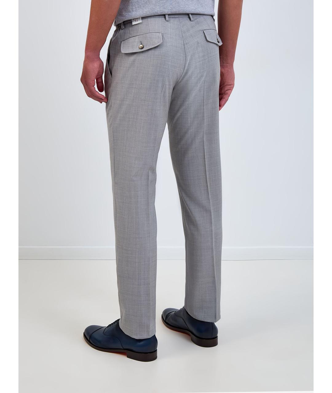 L.B.M. 1911 Серые шерстяные классические брюки, фото 4