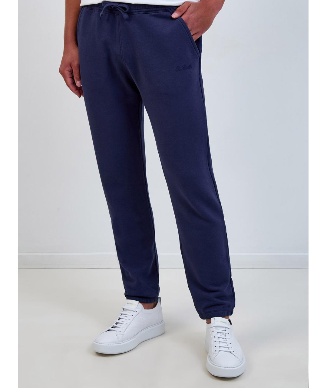 MC2 SAINT BARTH Синие хлопковые повседневные брюки, фото 3