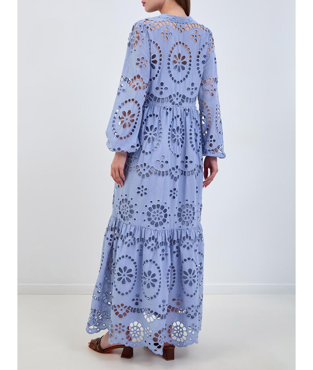 MC2 SAINT BARTH Голубое хлопковое повседневное платье, фото 4