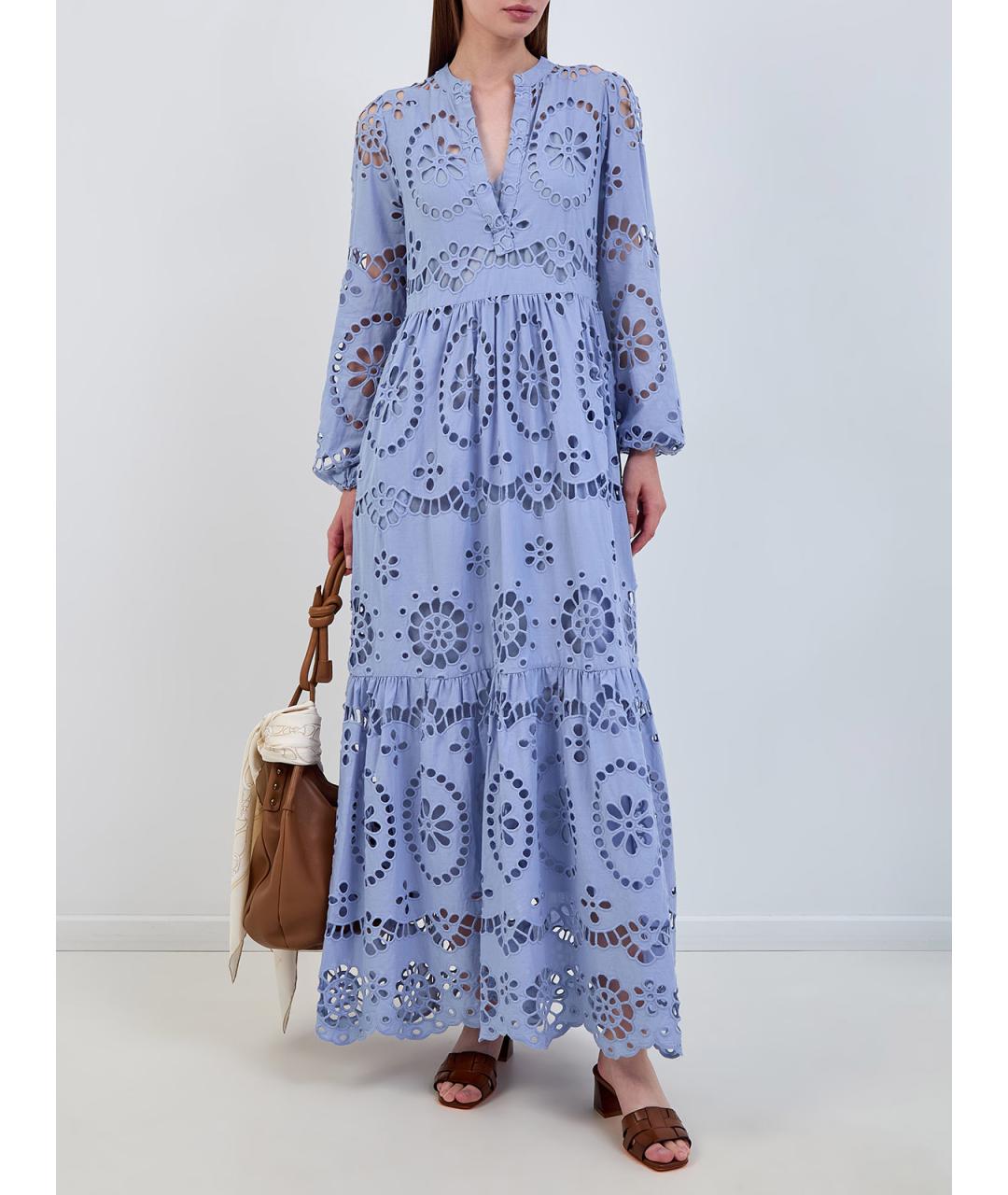 MC2 SAINT BARTH Голубое хлопковое повседневное платье, фото 2